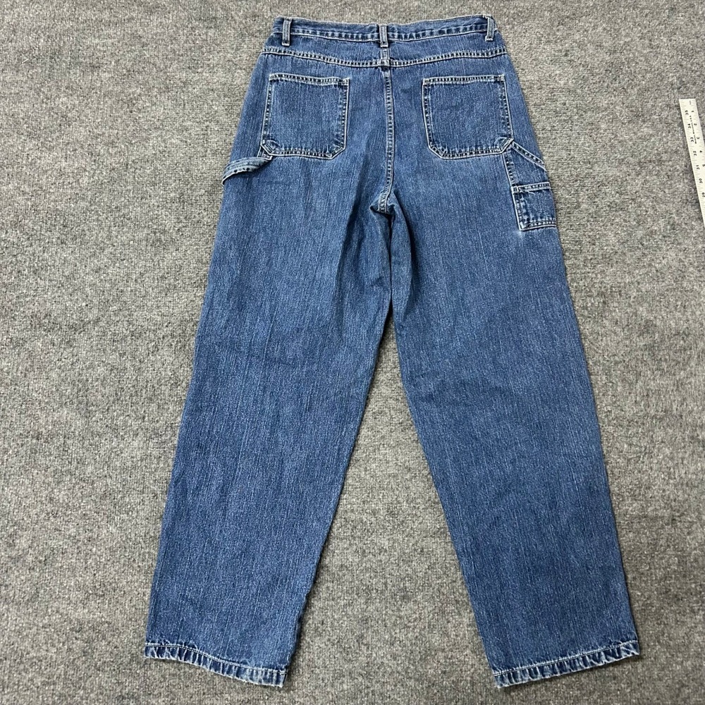 Cherokee Carpenter Jeans Womens Size 10 Blue Denim Relaxed Wide Leg Work Pants